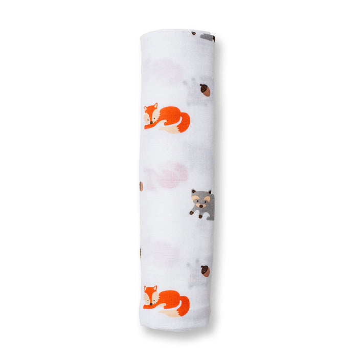 Lulujo Forest Friends Cotton Swaddle Blanket