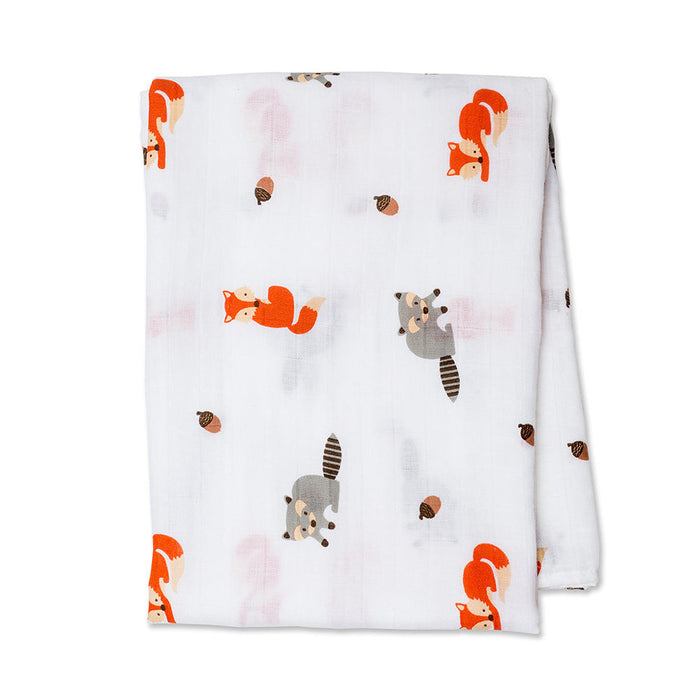 Lulujo Forest Friends Cotton Swaddle Blanket