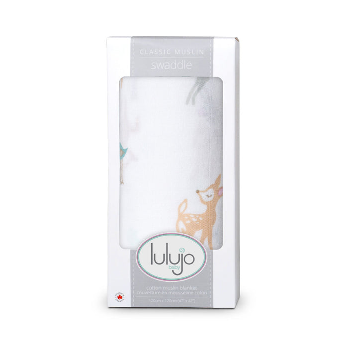 Lulujo Little Fawns Cotton Swaddle Blanket