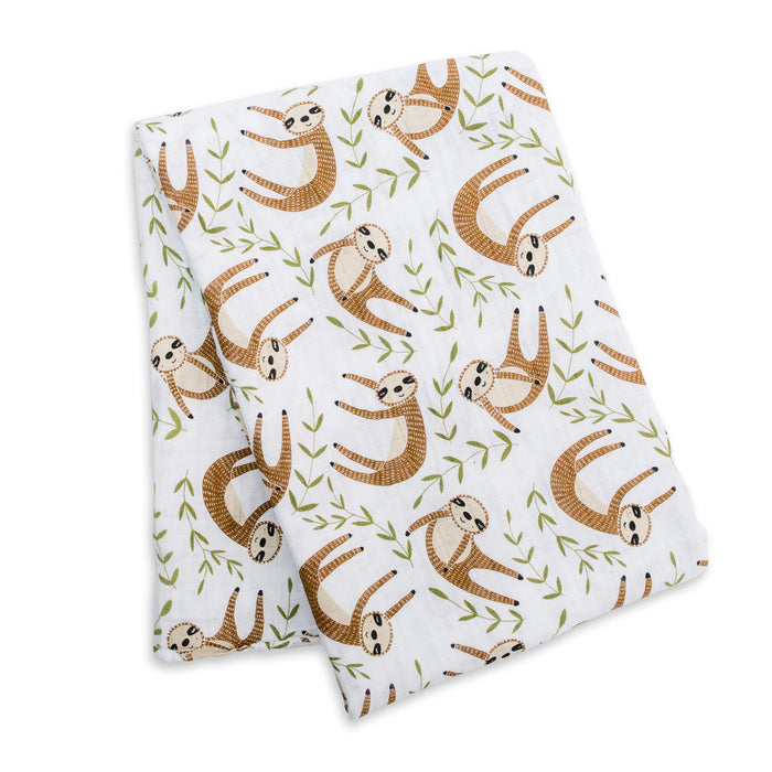 Lulujo Modern Sloth Cotton Swaddle Blanket