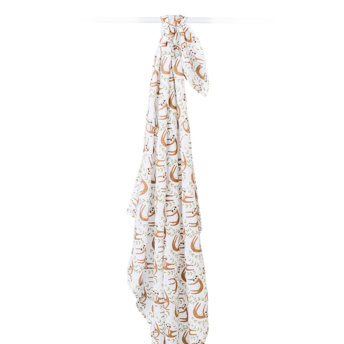 Lulujo Modern Sloth Cotton Swaddle Blanket