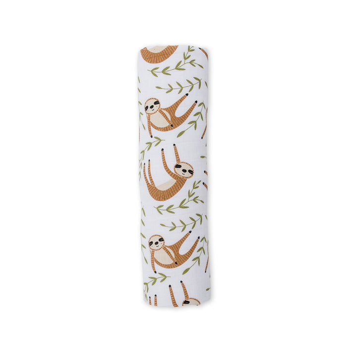 Lulujo Modern Sloth Cotton Swaddle Blanket