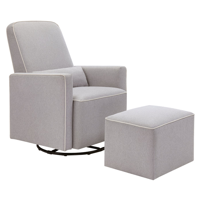 Davinci Olive Swivel Glider with Bonus Ottoman