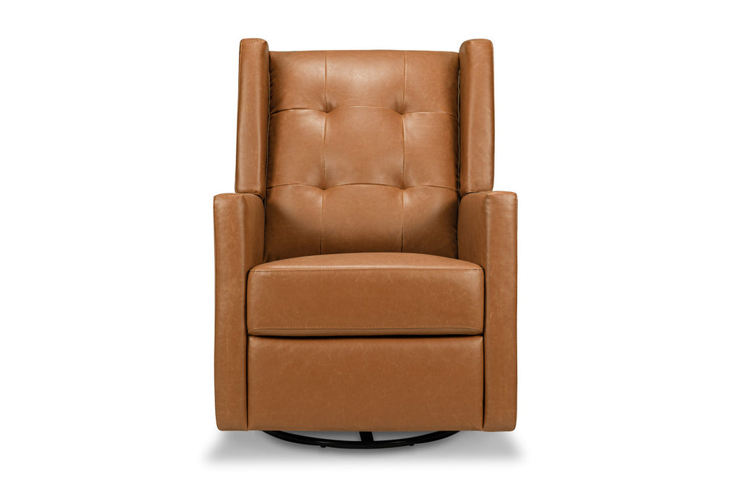 Davinci Maddox Recliner and Swivel Glider in Vegan Tan Leather