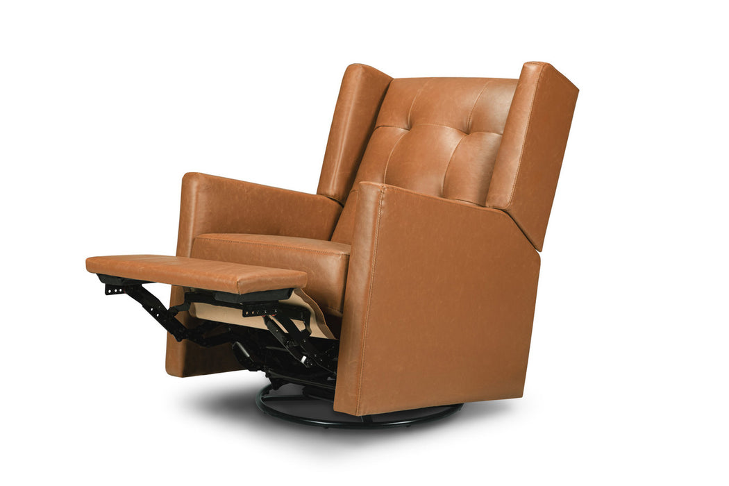 Davinci Maddox Recliner and Swivel Glider in Vegan Tan Leather