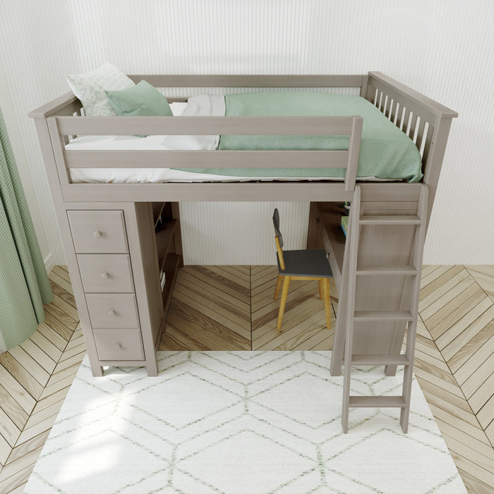 Jackpot Kids Mayfair All-In-One Full Loft Bed with Desk & Storage