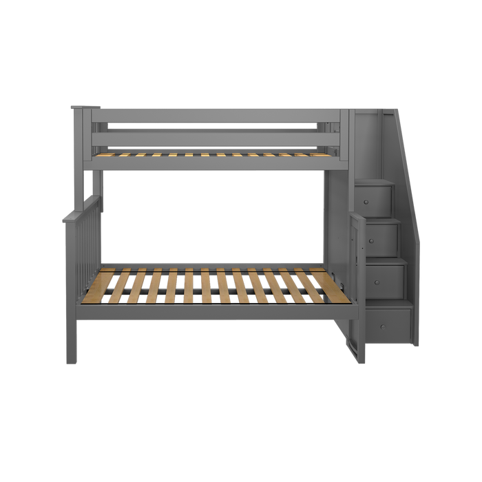 Jackpot Kids Newcastle Twin-over-Full Staircase Bunk Bed with Storage Drawers