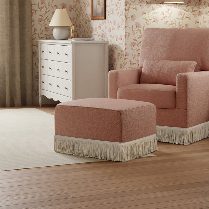 Namesake Crawford Gliding Ottoman | Boucle with Tassel Fringe