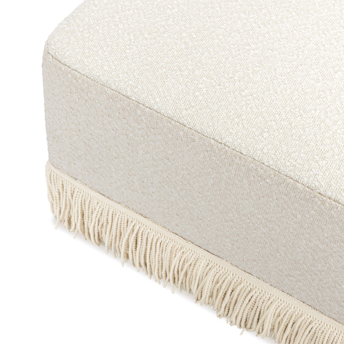 Namesake Crawford Gliding Ottoman | Boucle with Tassel Fringe