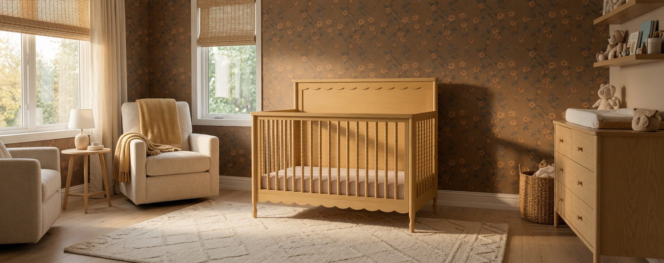 Namesake Ambrosia 4-in-1 Convertible Crib in Honey finish — Kids N Cribs