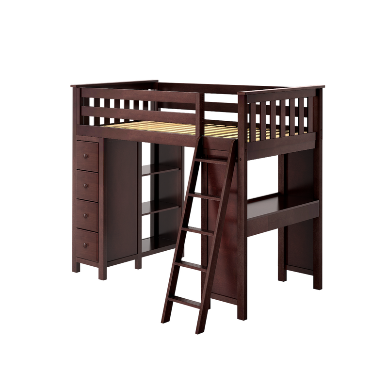 Jackpot Kids Kensington All-In-One Twin Loft Bed with Desk & Storage