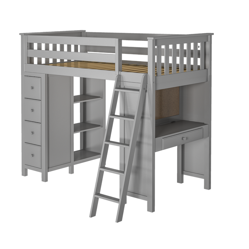 Jackpot Kids Kensington All-In-One Twin Loft Bed with Desk & Storage