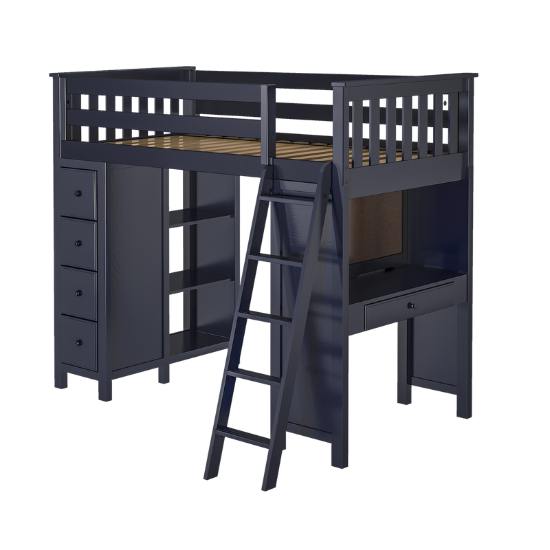 Jackpot Kids Kensington All-In-One Twin Loft Bed with Desk & Storage