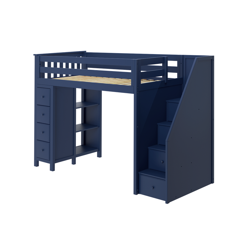 Jackpot Kids Oxford All-In-One Twin Loft Bed with Staircase & Storage