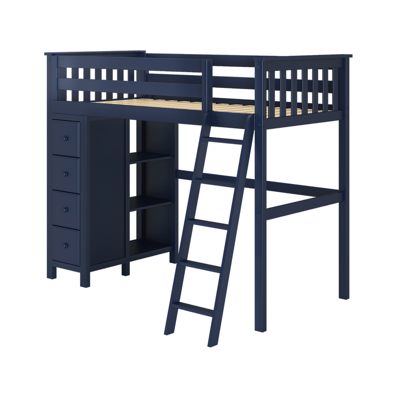 Jackpot Kids Edinburgh Twin All-in-One Ladder Loft Bed with Storage Tower