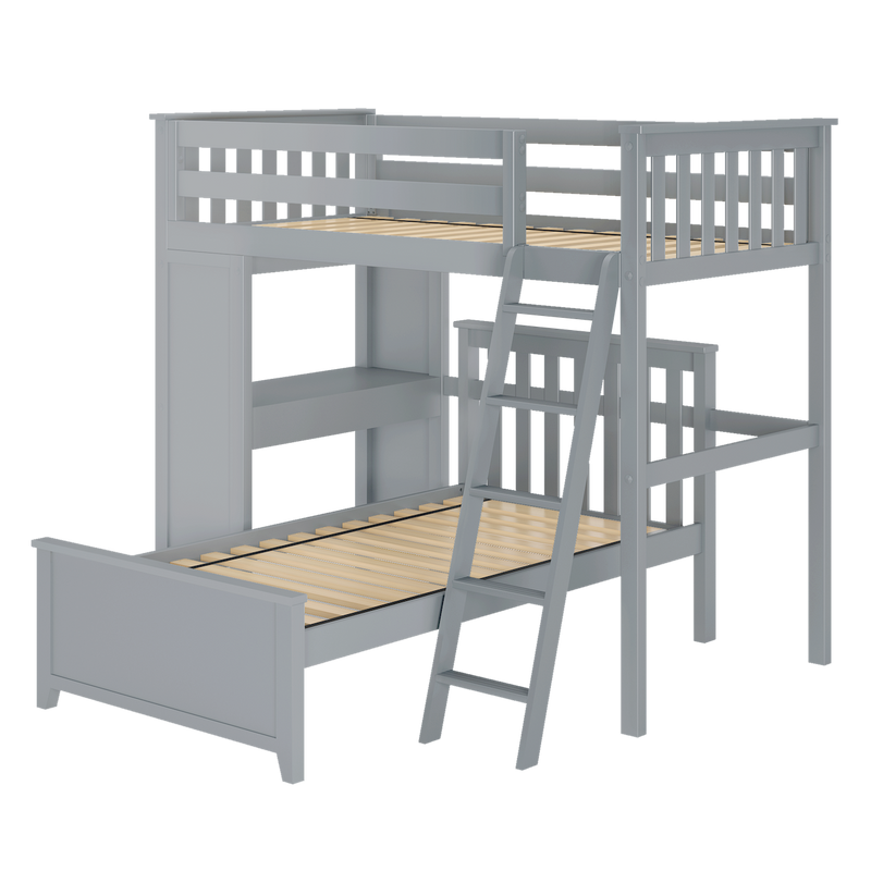Jackpot Kids Canterbury 1 Twin All-in-One Ladder Loft Bed with Twin Bed & Desk