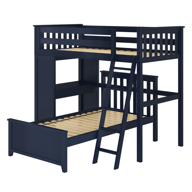 Jackpot Kids Canterbury 1 Twin All-in-One Ladder Loft Bed with Twin Bed & Desk