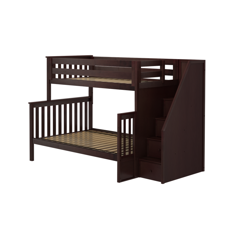 Jackpot Kids Newcastle Twin-over-Full Staircase Bunk Bed with Storage Drawers