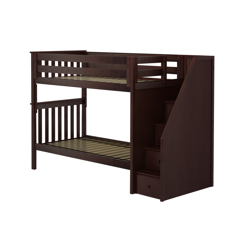 Jackpot Kids Sunderland Twin Staircase Bunk Bed with Built-In Storage Drawers