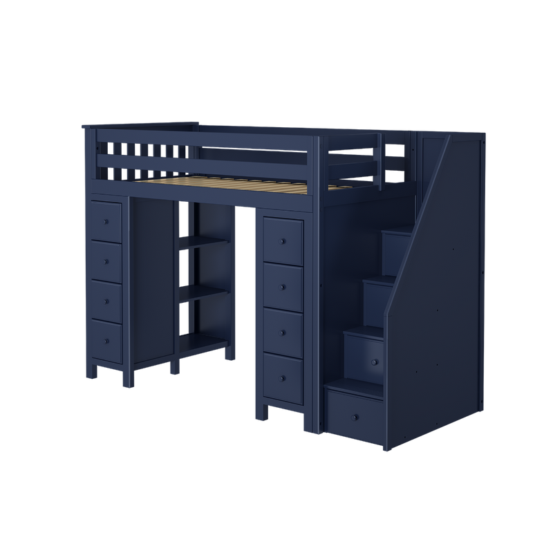 Jackpot Kids Chester All-In-One Twin Loft Bed with Double Storage Towers