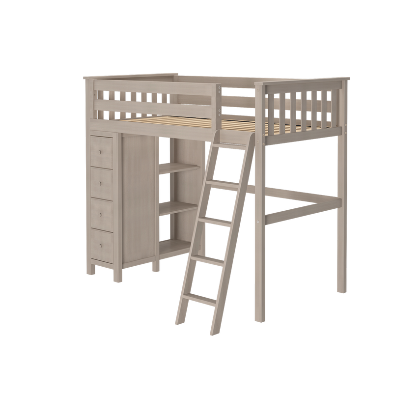 Jackpot Kids Edinburgh Twin All-in-One Ladder Loft Bed with Storage Tower