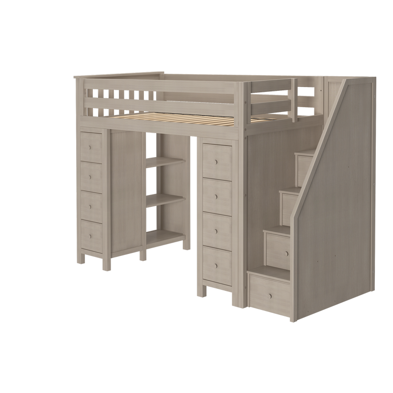 Jackpot Kids Chester All-In-One Twin Loft Bed with Double Storage Towers