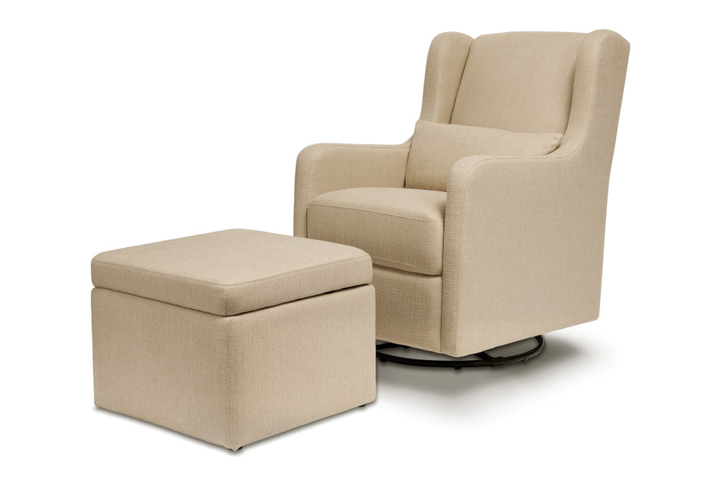 Davinci Adrian Swivel Glider with Storage Ottoman