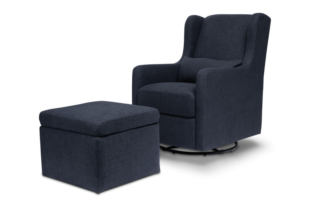 Davinci Adrian Swivel Glider with Storage Ottoman