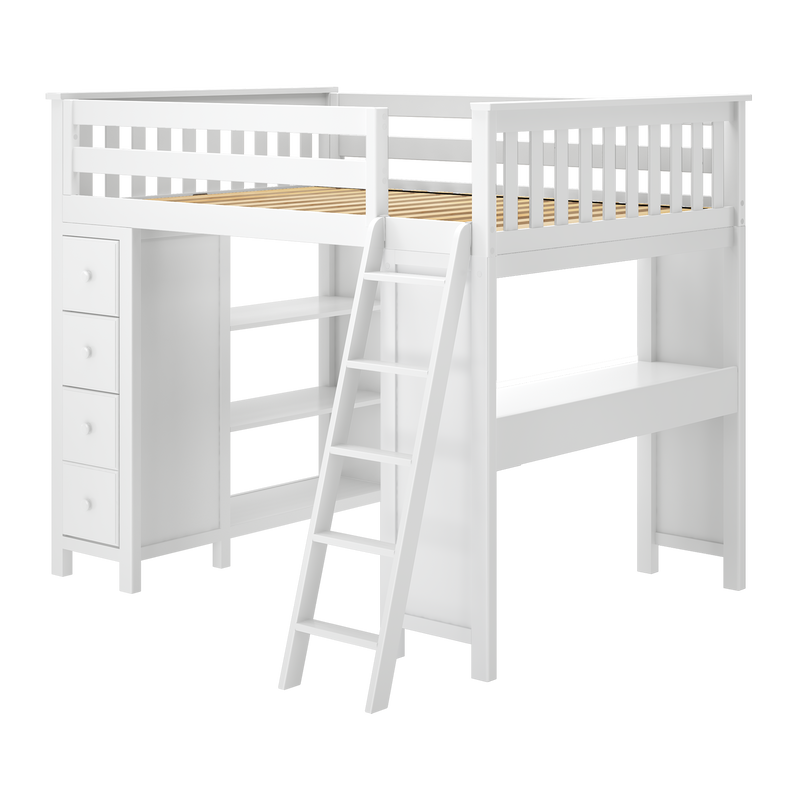 Jackpot Kids Mayfair All-In-One Full Loft Bed with Desk & Storage