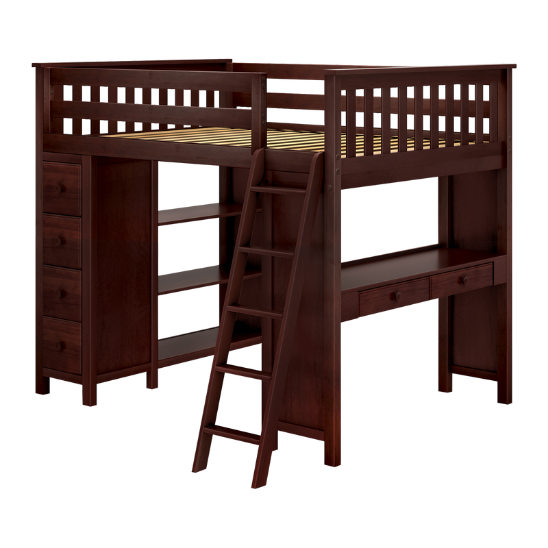 Jackpot Kids Mayfair All-In-One Full Loft Bed with Desk & Storage