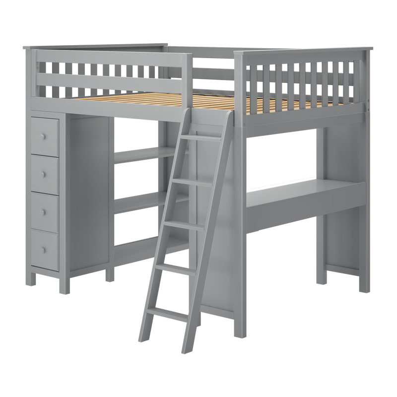 Jackpot Kids Mayfair All-In-One Full Loft Bed with Desk & Storage