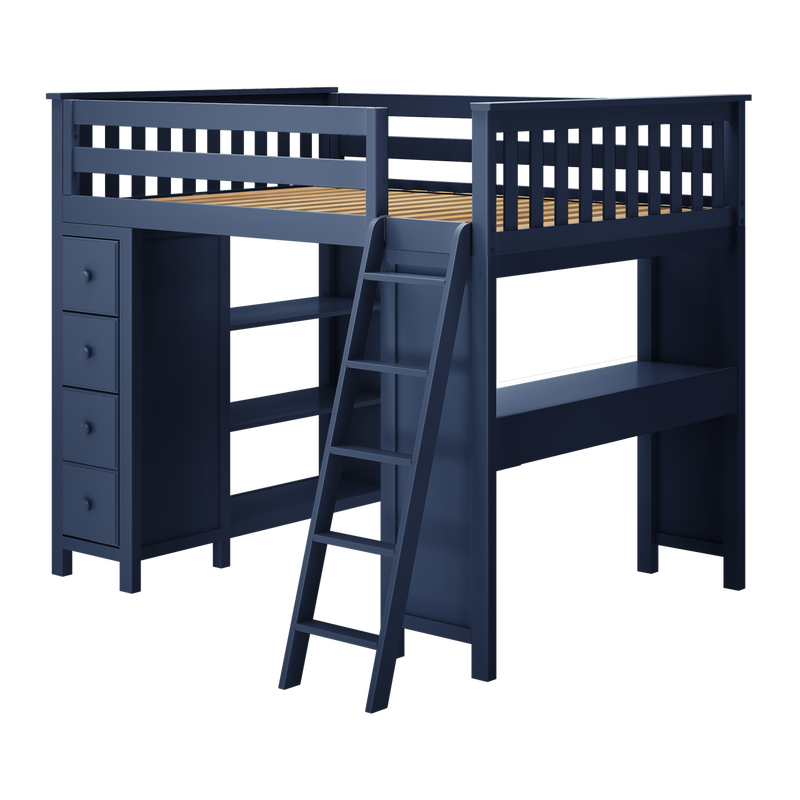 Jackpot Kids Mayfair All-In-One Full Loft Bed with Desk & Storage