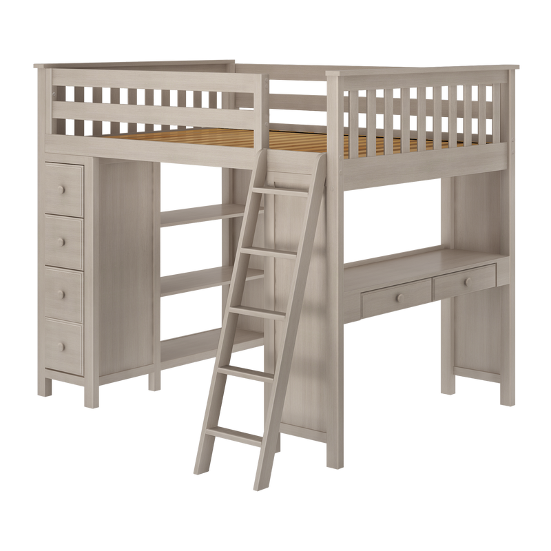 Jackpot Kids Mayfair All-In-One Full Loft Bed with Desk & Storage