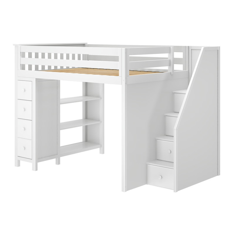 Jackpot Kids Cheltenham All-In-One Full Loft Bed with Staircase & Storage