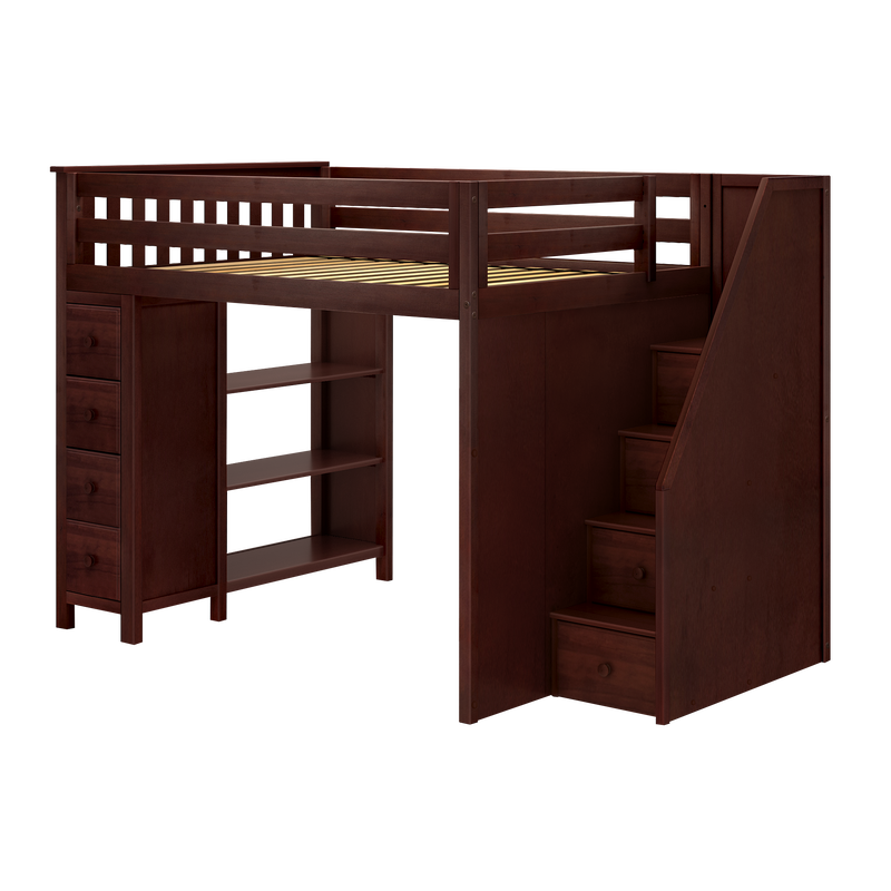 Jackpot Kids Cheltenham All-In-One Full Loft Bed with Staircase & Storage