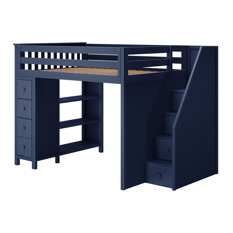 Jackpot Kids Cheltenham All-In-One Full Loft Bed with Staircase & Storage