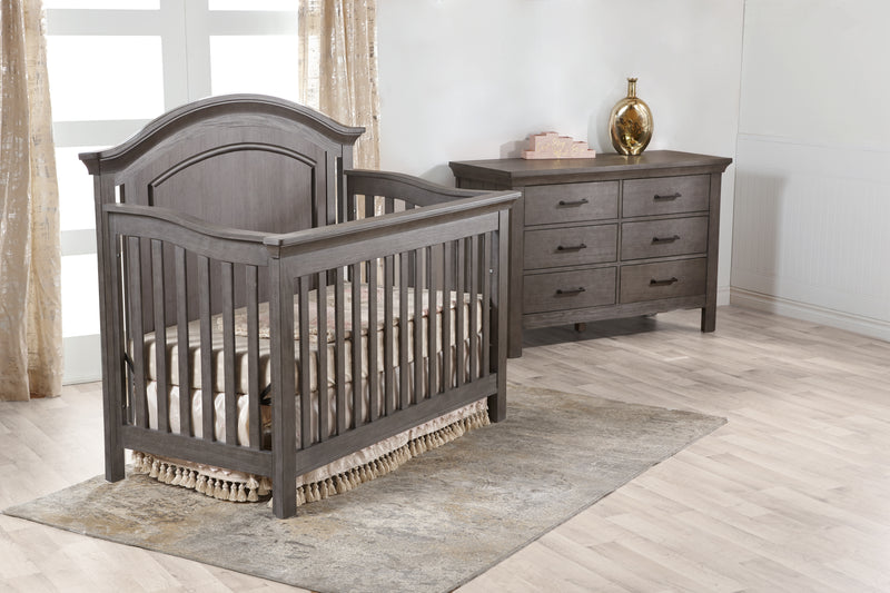 Pali Como Arch Top 2 Piece Nursery Set - Forever Crib + Double Dresser
