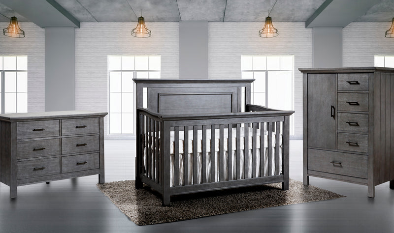 Pali Como Flat Top 3 Piece Nursery Set - Forever Crib + Double Dresser + Door Chest