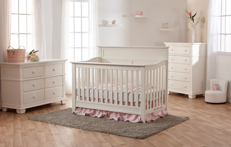 Pali Napoli Flat Top 3 Piece Nursery Set - Forever Crib + Double Dresser + Chest