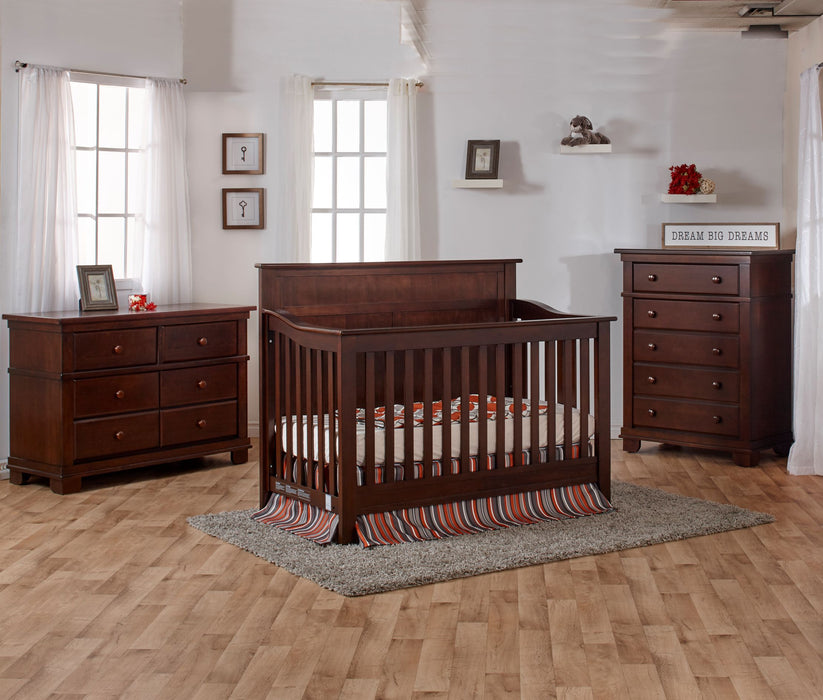 Pali Napoli Flat Top 3 Piece Nursery Set - Forever Crib + Double Dresser + Chest