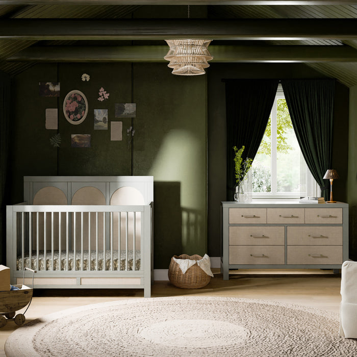 Namesake Eloise 2 Piece Nursery Set - Convertible Crib + Double Dresser