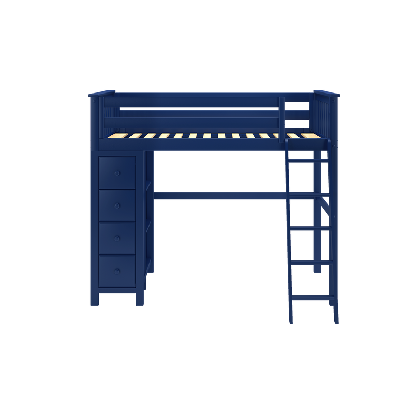 Jackpot Kids Edinburgh Twin All-in-One Ladder Loft Bed with Storage Tower