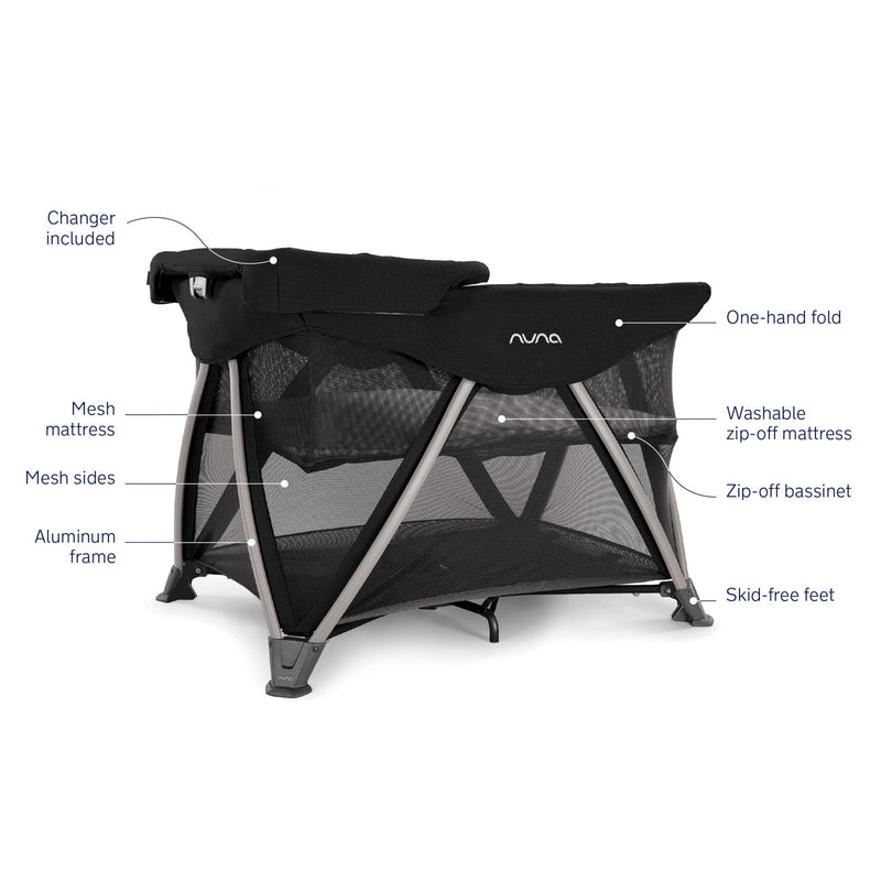 Nuna SENA Aire Playard with Zip-Off Bassinet + Changer