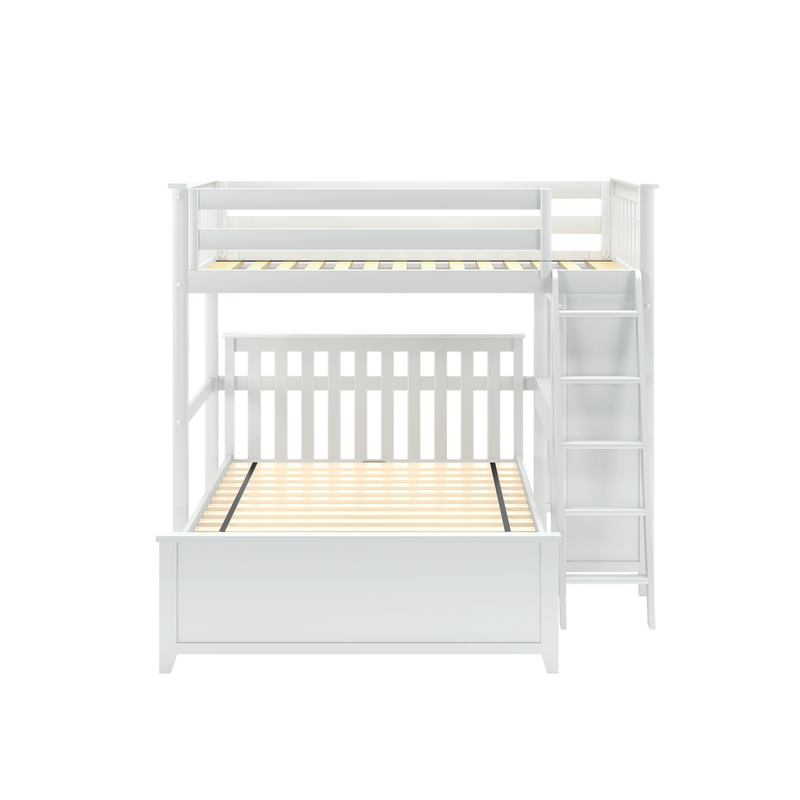 Jackpot Kids Canterbury 2 Twin All-in-One Ladder Loft Bed with Full Bed & Desk