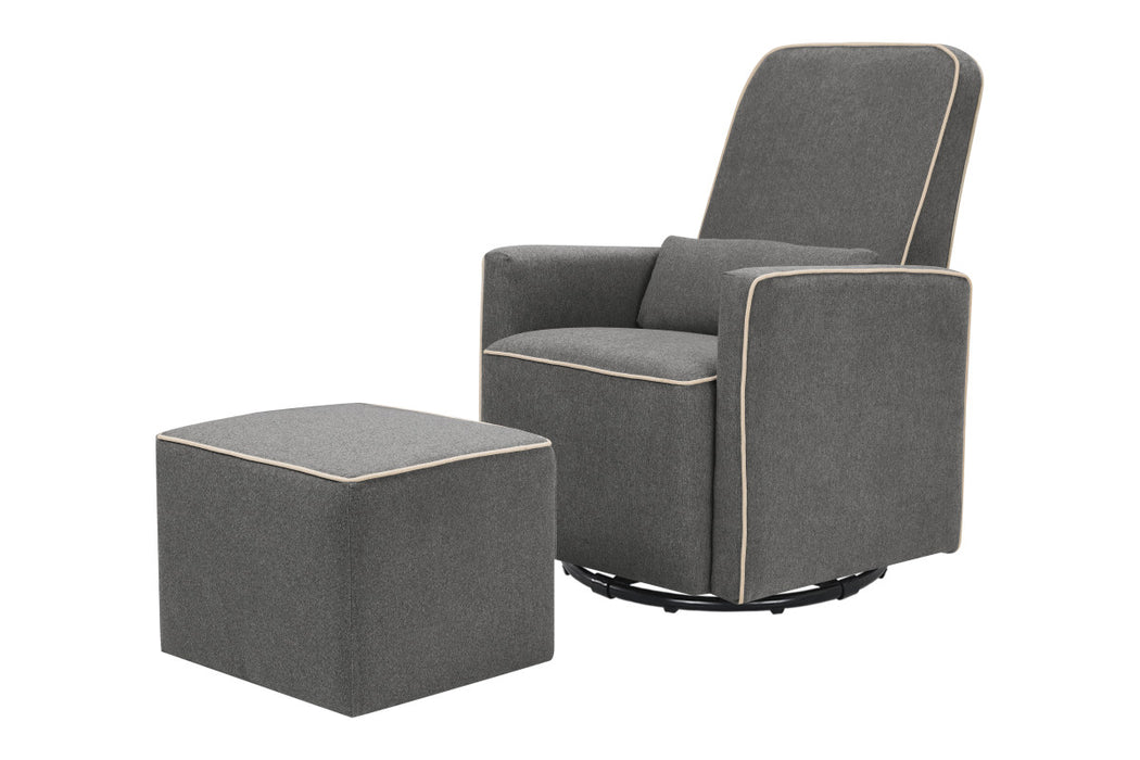 Davinci Olive Swivel Glider with Bonus Ottoman