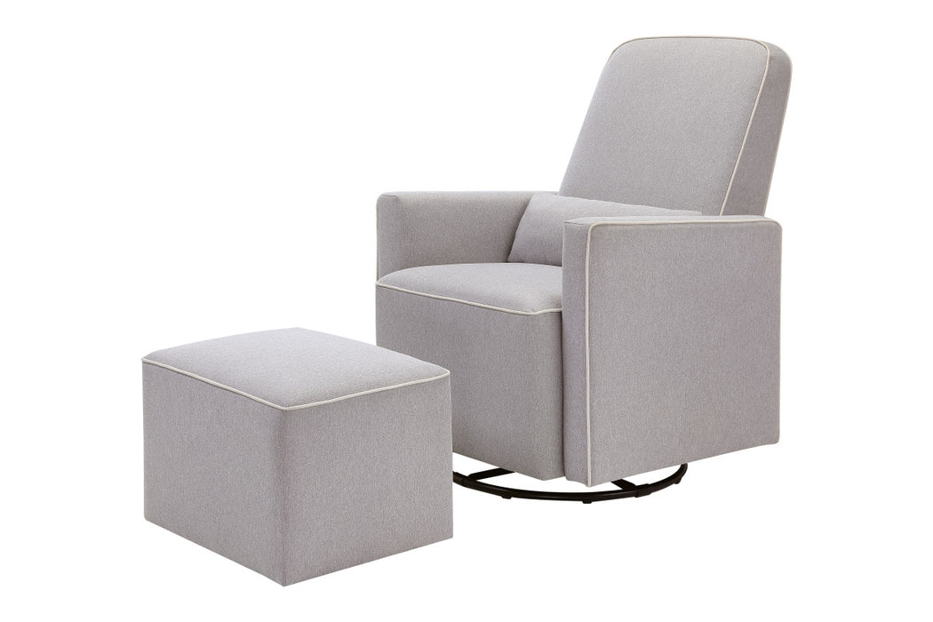 Davinci Olive Swivel Glider with Bonus Ottoman