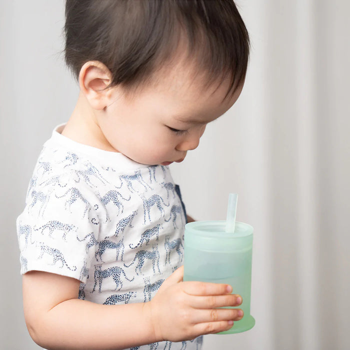 Olababy Silicone Training Cup with Lid + Straw