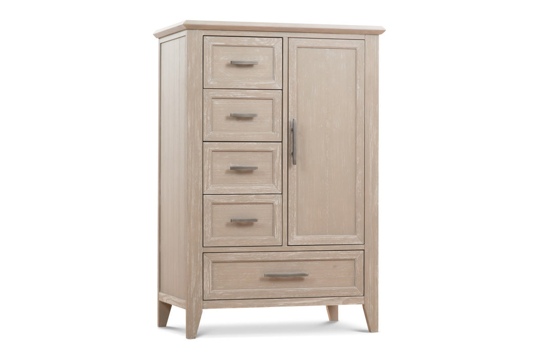 Monogram by Namesake Beckett Rustic 4-Piece Nursery Set – Crib, Dresser, Chifforobe & Nightstand - Sandbar