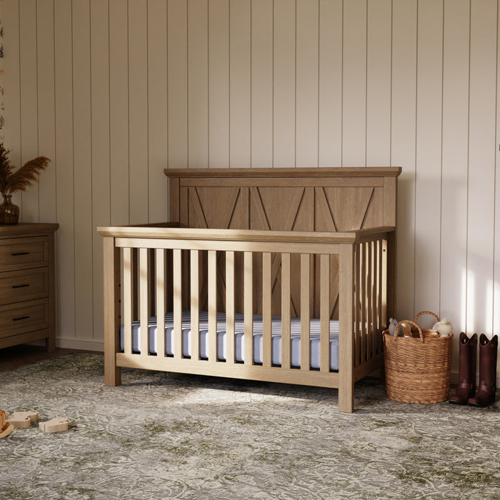 Monogram by Namesake Emory 4 Piece Nursery Set -  Convertible Crib + Double Dresser + Chest + Nightstand