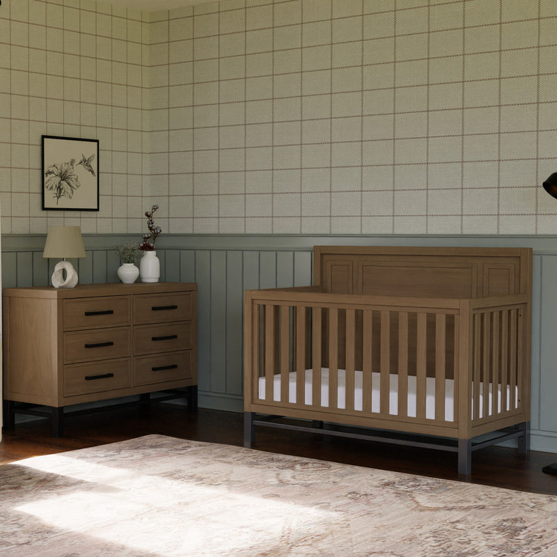 Monogram by Namesake Newbern 2 Piece Nursery Set - Convertible Crib + Double Dresser